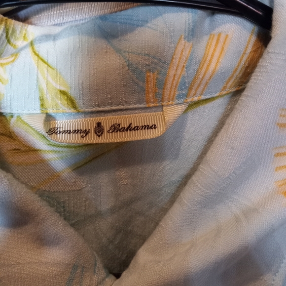 Tommy Bahama Traditional Fit Leaf Novelty 57% Silk Vacation Beach Shirt Blue XL - Picture 6 of 9